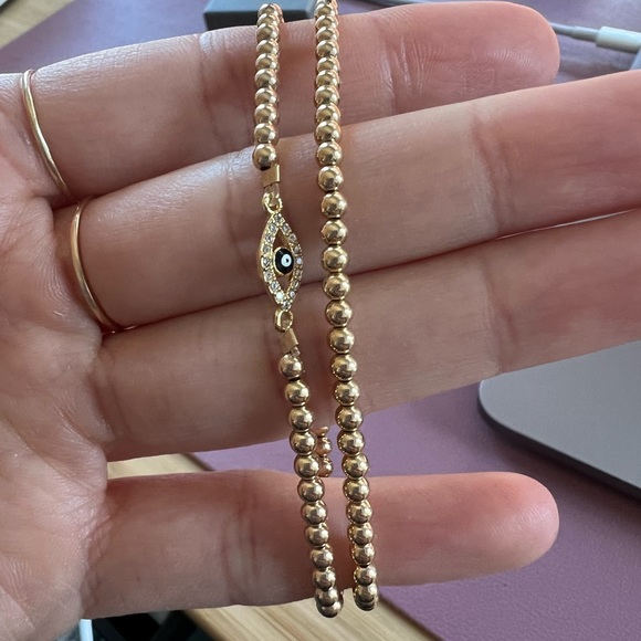 (2) Small Bead Stretch Bracelet - 3mm Bead - Picture 5 of 11